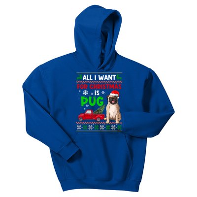 I Want A Pug For Christmas Ugly Sweater Dog Xmas Outfit Great Gift Kids Hoodie