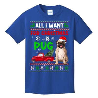 I Want A Pug For Christmas Ugly Sweater Dog Xmas Outfit Great Gift Kids T-Shirt