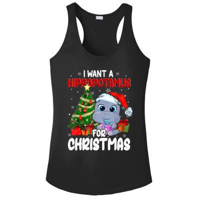 I Want A Hippopotamus For Christmas Xmas Hippo For Funny Gift Ladies PosiCharge Competitor Racerback Tank