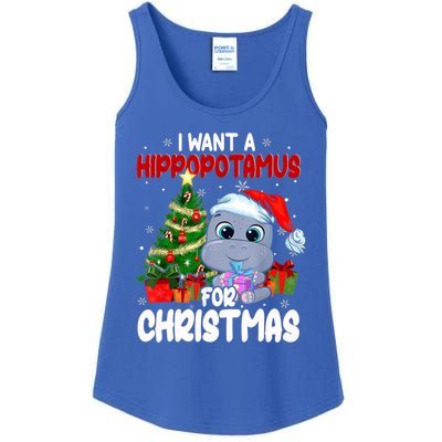 I Want A Hippopotamus For Christmas Xmas Hippo For Funny Gift Ladies Essential Tank