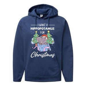 I Want A Hippopotamus For Christmas Xmas Cute Funny Gift Performance Fleece Hoodie