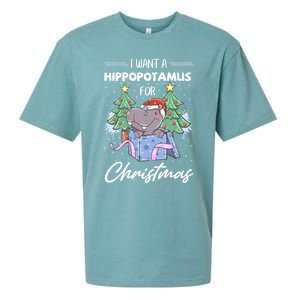 I Want A Hippopotamus For Christmas Xmas Cute Funny Gift Sueded Cloud Jersey T-Shirt