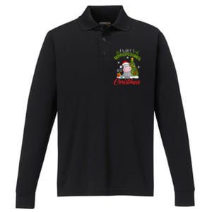 I Want A Hippopotamus For Christmas Xmas Hippo Performance Long Sleeve Polo