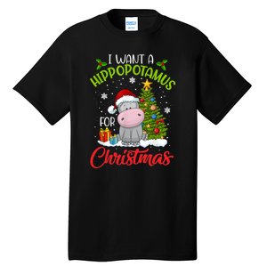 I Want A Hippopotamus For Christmas Xmas Hippo Tall T-Shirt