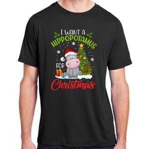 I Want A Hippopotamus For Christmas Xmas Hippo Adult ChromaSoft Performance T-Shirt