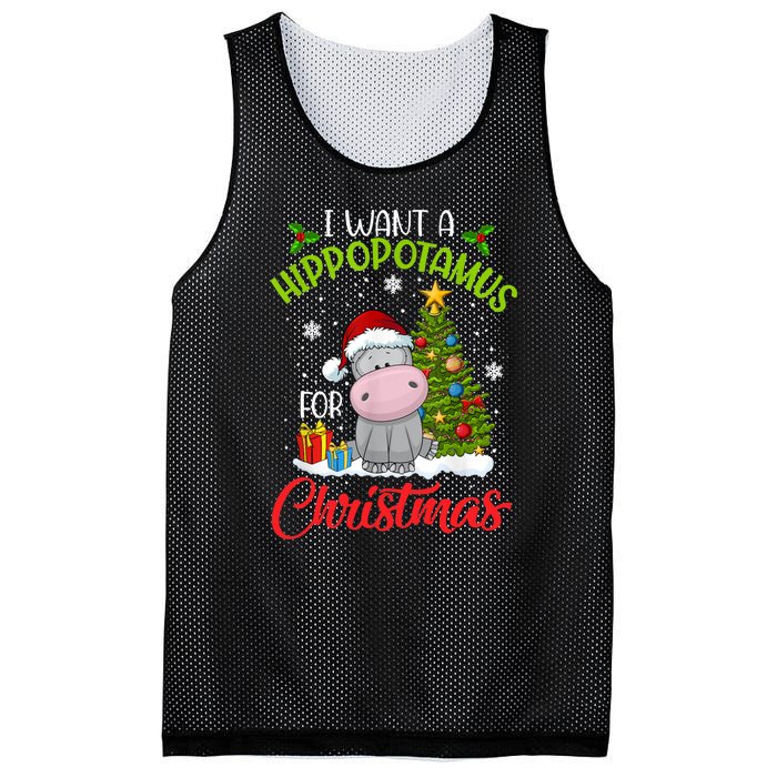 I Want A Hippopotamus For Christmas Xmas Hippo Mesh Reversible Basketball Jersey Tank