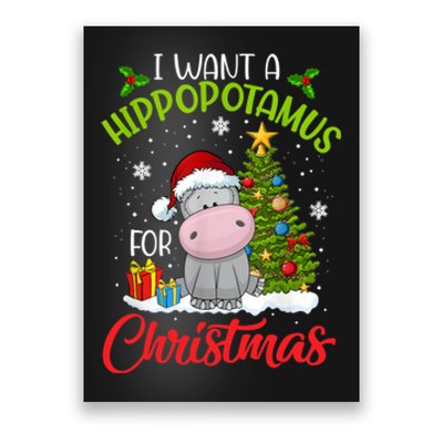 I Want A Hippopotamus For Christmas Xmas Hippo Poster