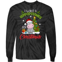 I Want A Hippopotamus For Christmas Xmas Hippo Tie-Dye Long Sleeve Shirt