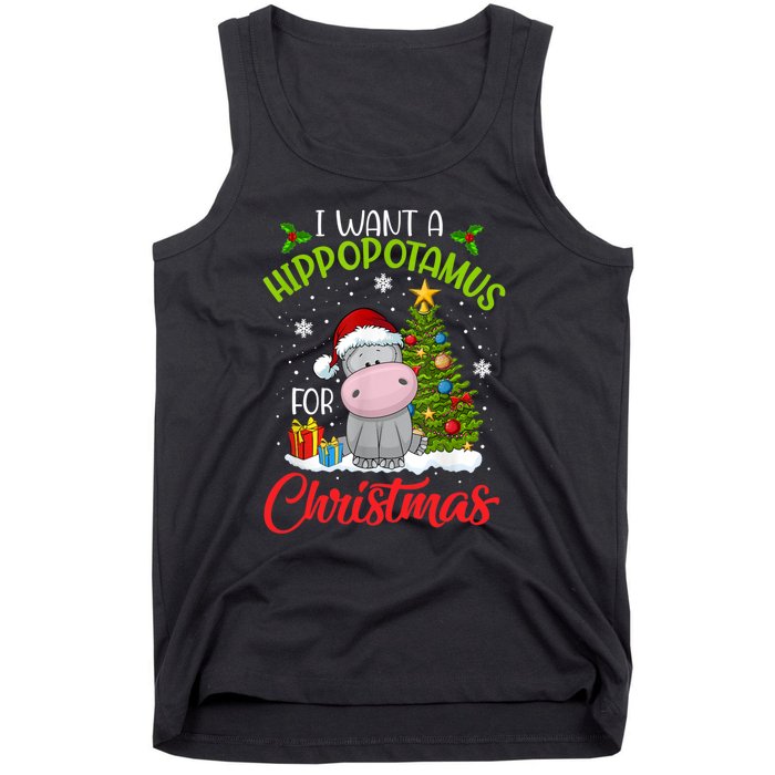 I Want A Hippopotamus For Christmas Xmas Hippo Tank Top