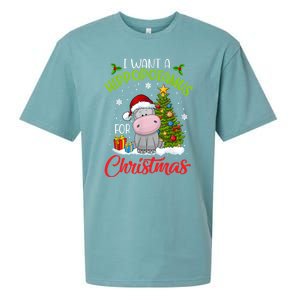 I Want A Hippopotamus For Christmas Xmas Hippo Sueded Cloud Jersey T-Shirt