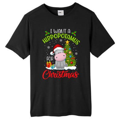 I Want A Hippopotamus For Christmas Xmas Hippo For Funny Gift Tall Fusion ChromaSoft Performance T-Shirt