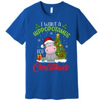 I Want A Hippopotamus For Christmas Xmas Hippo For Funny Gift Premium T-Shirt