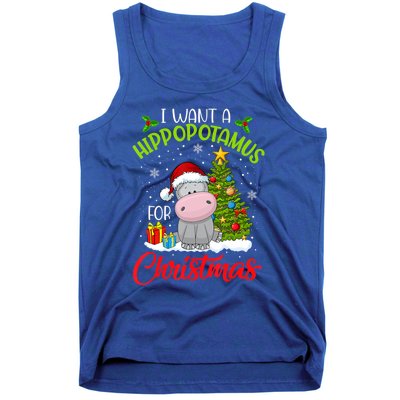 I Want A Hippopotamus For Christmas Xmas Hippo For Funny Gift Tank Top