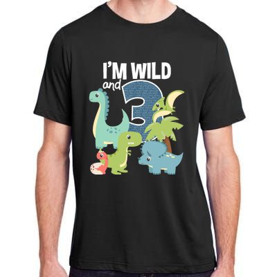 I'm Wild and 3 Dinosaurs Theme Birthday Dinosaur Party Adult ChromaSoft Performance T-Shirt