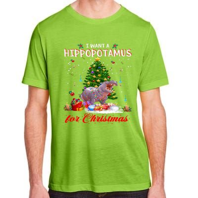 I Want A Hippopotamus For Christmas Xmas Hippo For Funny Gift Adult ChromaSoft Performance T-Shirt