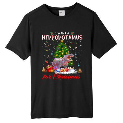 I Want A Hippopotamus For Christmas Xmas Hippo For Funny Gift Tall Fusion ChromaSoft Performance T-Shirt