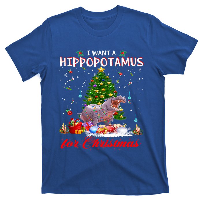 I Want A Hippopotamus For Christmas Xmas Hippo For Funny Gift T-Shirt