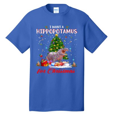 I Want A Hippopotamus For Christmas Xmas Hippo For Funny Gift Tall T-Shirt