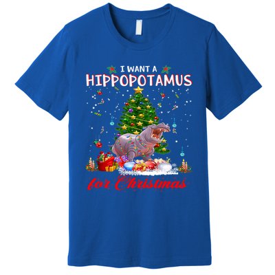 I Want A Hippopotamus For Christmas Xmas Hippo For Funny Gift Premium T-Shirt