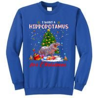 I Want A Hippopotamus For Christmas Xmas Hippo For Funny Gift Tall Sweatshirt