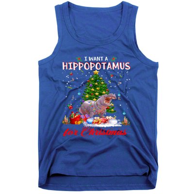 I Want A Hippopotamus For Christmas Xmas Hippo For Funny Gift Tank Top