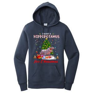 I Want A Hippopotamus For Christmas Xmas Hippo For Funny Gift Women's Pullover Hoodie