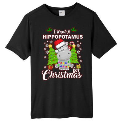 I Want A Hippopotamus For Christmas Xmas Pajama Costume Cute Gift Tall Fusion ChromaSoft Performance T-Shirt