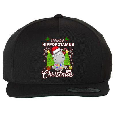 I Want A Hippopotamus For Christmas Xmas Pajama Costume Cute Gift Wool Snapback Cap