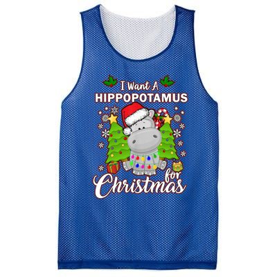 I Want A Hippopotamus For Christmas Xmas Pajama Costume Cute Gift Mesh Reversible Basketball Jersey Tank