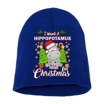 I Want A Hippopotamus For Christmas Xmas Pajama Costume Cute Gift Short Acrylic Beanie