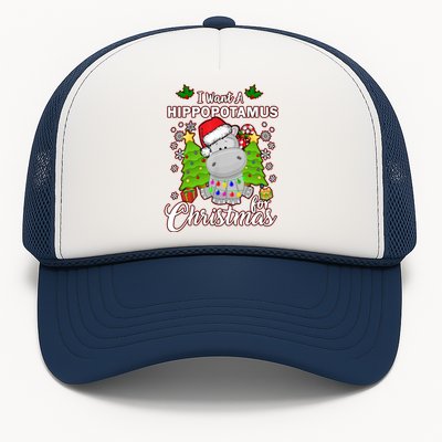 I Want A Hippopotamus For Christmas Xmas Pajama Costume Cute Gift Trucker Hat