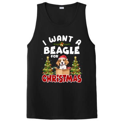 I Want A Beagle For Christmas Funny Beagle Mom Dog Lover Dad Cool Gift PosiCharge Competitor Tank