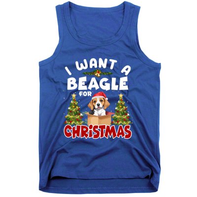 I Want A Beagle For Christmas Funny Beagle Mom Dog Lover Dad Cool Gift Tank Top