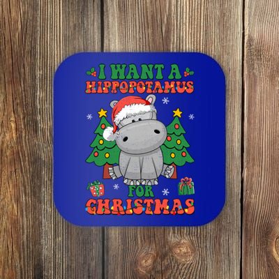 I Want A Hippopotamus For Christmas Xmas Pjs Family Matching Gift Coaster