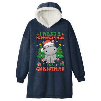 I Want A Hippopotamus For Christmas Xmas Pjs Family Matching Gift Hooded Wearable Blanket