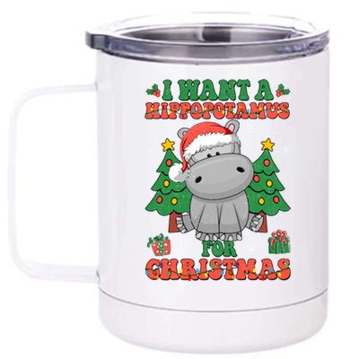 I Want A Hippopotamus For Christmas Xmas Pjs Family Matching Gift 12 oz Stainless Steel Tumbler Cup