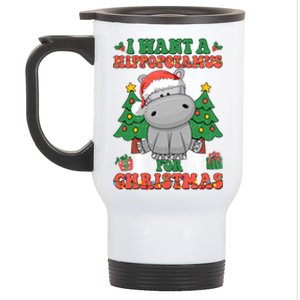 I Want A Hippopotamus For Christmas Xmas Pjs Family Matching Gift Stainless Steel Travel Mug