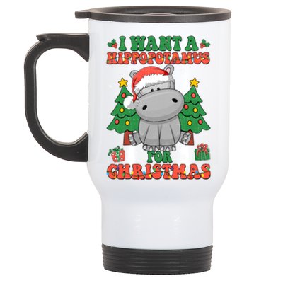 I Want A Hippopotamus For Christmas Xmas Pjs Family Matching Gift Stainless Steel Travel Mug