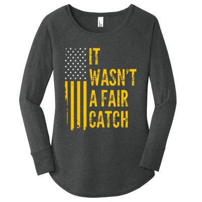 It Wasn't A Fair Catch Funny Football Catch Saying  Women's Perfect Tri Tunic Long Sleeve Shirt