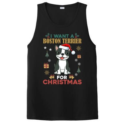 I Want A Boston Terrier For Christmas Cute Dog Lover Pajama Gift PosiCharge Competitor Tank