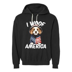 I Woof America Gift Garment-Dyed Fleece Hoodie