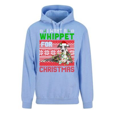 I Want A Whippet For Christmas Santa Dog Lover Owner Gift Unisex Surf Hoodie