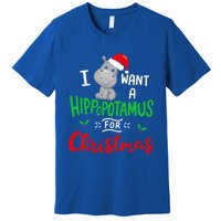 I Want A Hippopotamus For Christmas Xmas Cute Hippo Cute Cute Gift Premium T-Shirt