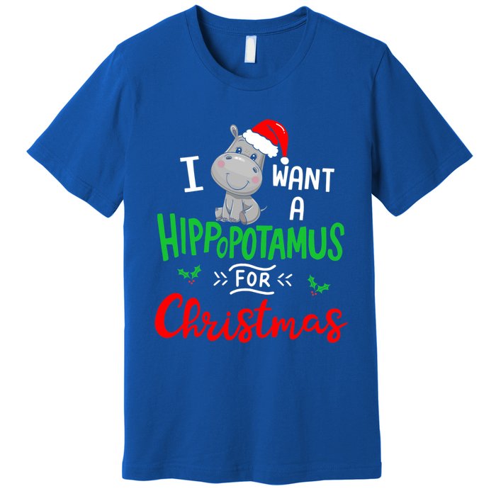 I Want A Hippopotamus For Christmas Xmas Cute Hippo Cute Cute Gift Premium T-Shirt