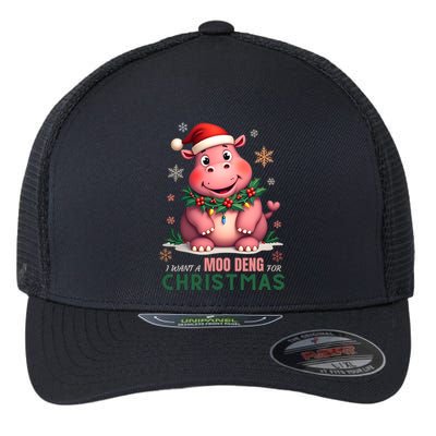 I Want A Moo Deng For Christmas Flexfit Unipanel Trucker Cap