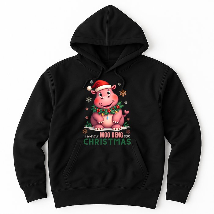 I Want A Moo Deng For Christmas Hoodie