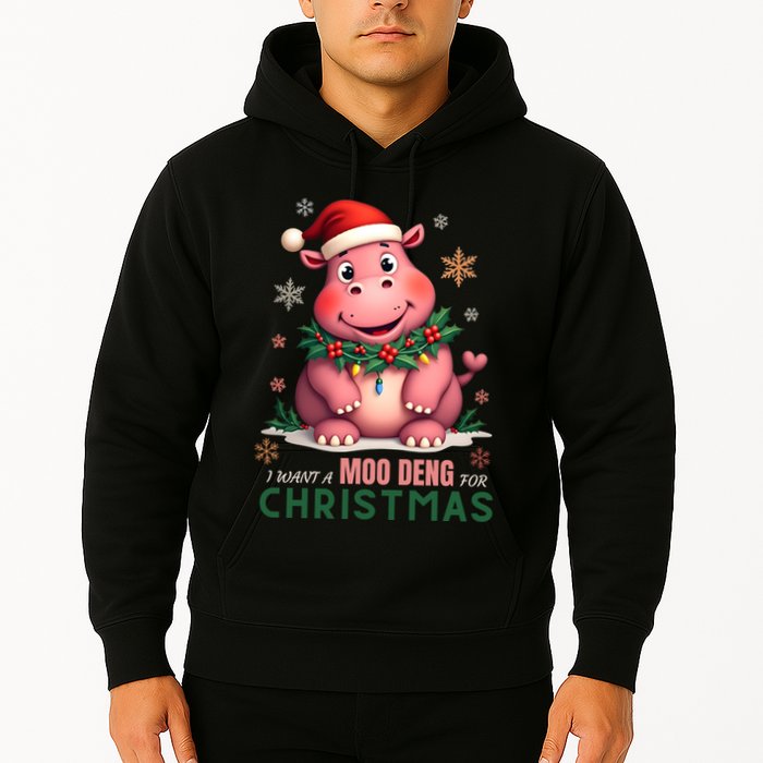 I Want A Moo Deng For Christmas Hoodie