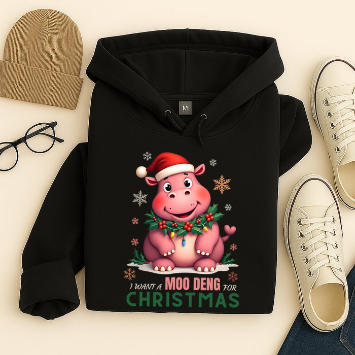 I Want A Moo Deng For Christmas Hoodie