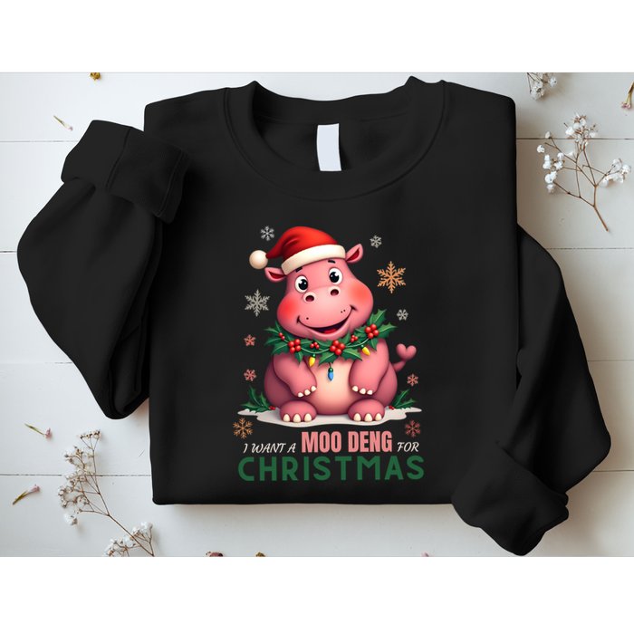 I Want A Moo Deng For Christmas Sweatshirt
