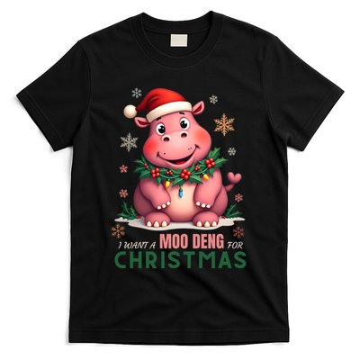 I Want A Moo Deng For Christmas T-Shirt